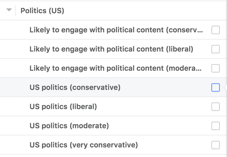 political views facebook